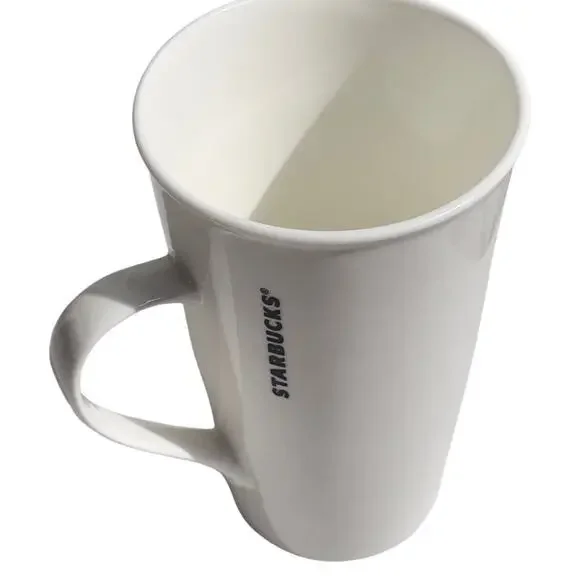 Starbucks Mug 16 oz White With Gold Starbucks Coffee Lettering - No Chips/Cracks - Picture 5 of 15